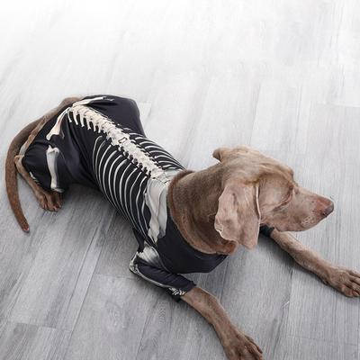 Dog Skeleton Halloween Costume Apparel Comfortable Decoration Cosplay Outfit Pet for Party