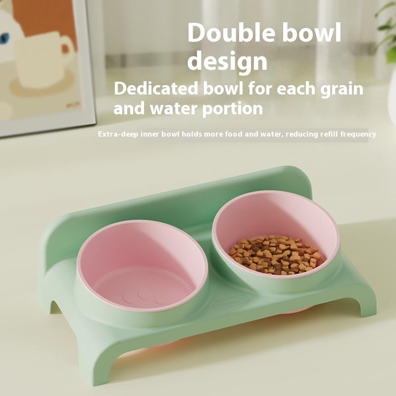Food Feeders Pet Double Bowls Feeder Adjustable Height Cats Dogs Drinker Water Bowl Dish Elevated Feeding Supplies