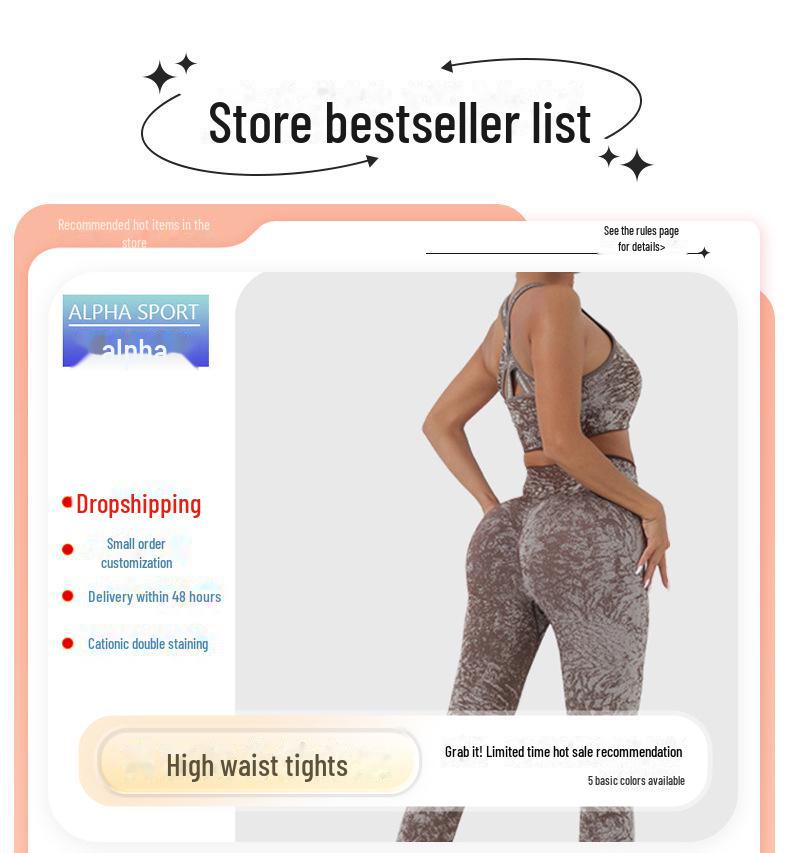 Alpha High-Waist Tummy Control Seamless Yoga Pants - Peach