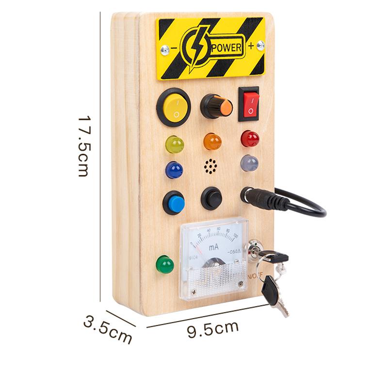 

Монтессори Бизиборд Сенсорные игрушки Деревянный с LED Подсветкой Панель Управления Переключателем Дорожные Занятия Детские Игры для Детей 2-4 Лет