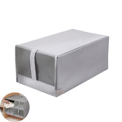 1/2 Stück Schuhbox mit Griff Klappdeckeldesign Leicht zugängliche Aufbewahrungsbox Netzfenster Reißverschluss Schuhe Stapelbarer Schuhorganizer