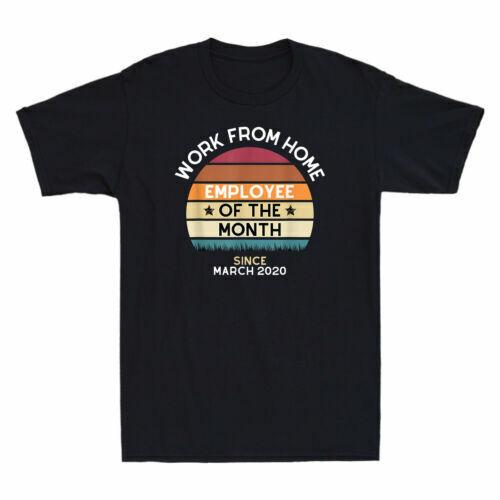 Work From Home Employee of the Month Retro Style Vintage Men T-shirt Black Tee M