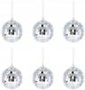 Decorative Hanging Baubles Disco Balls Mirror Silver 7Cm 6Pcs.