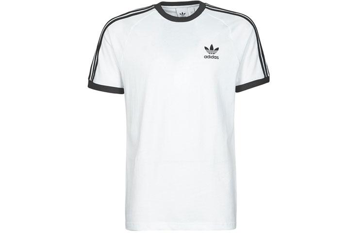 Adidas Originals Shamrock Retro Stripes T Shirts Men s Crew Neck Moderate Straight Fit GN3494 XL