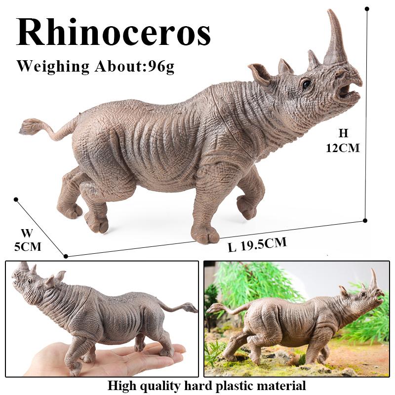 Oenux Wild Animal Lion Tiger Bear Wolf Rhinoceros Cheetah Antelope Hippo Elephant Zebra Model Action Figures Kids Toy Cute Gift