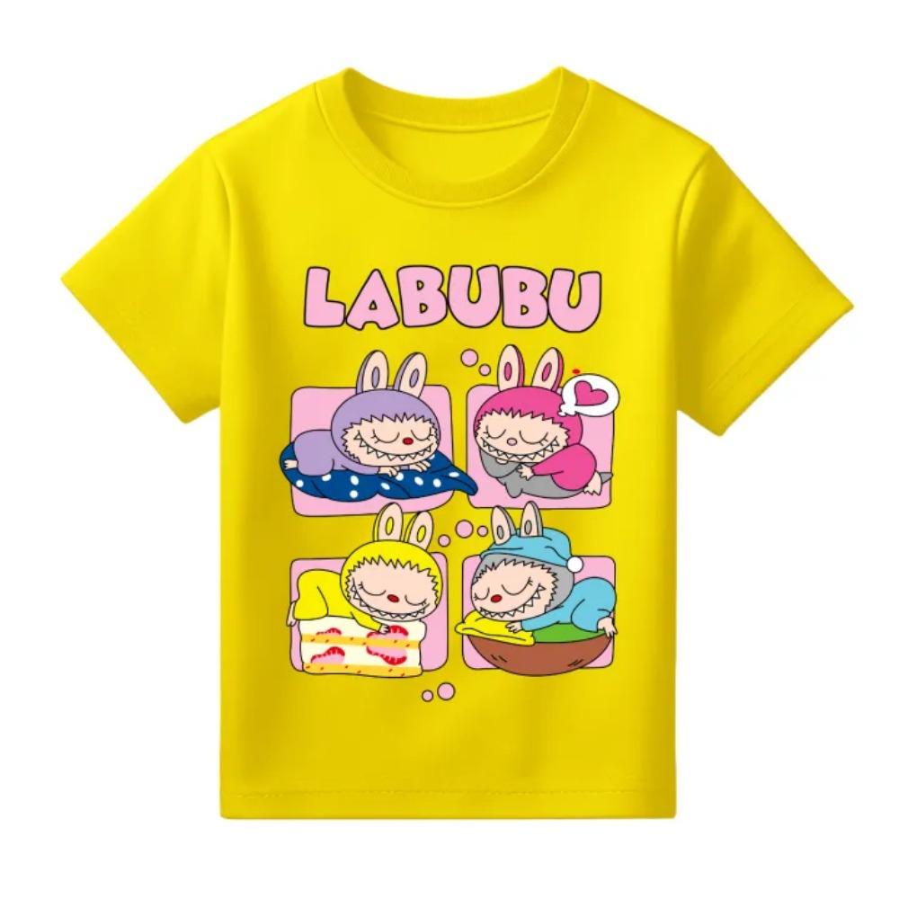 Summer Popular Children's T-shirt Clothing Labubu Printed Girls Round Neck Short Sleeved Casual Variety of Colors To Choose From