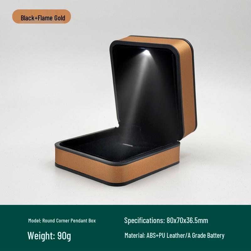 Creative LED Light Jewelry Ring Box with Illuminated Display