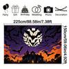 Scary Halloween Backdrop Banner-Castle with Bats&Full Moon for Indoor/Outdoor Parties,Graduation,Halloween Decor,Event