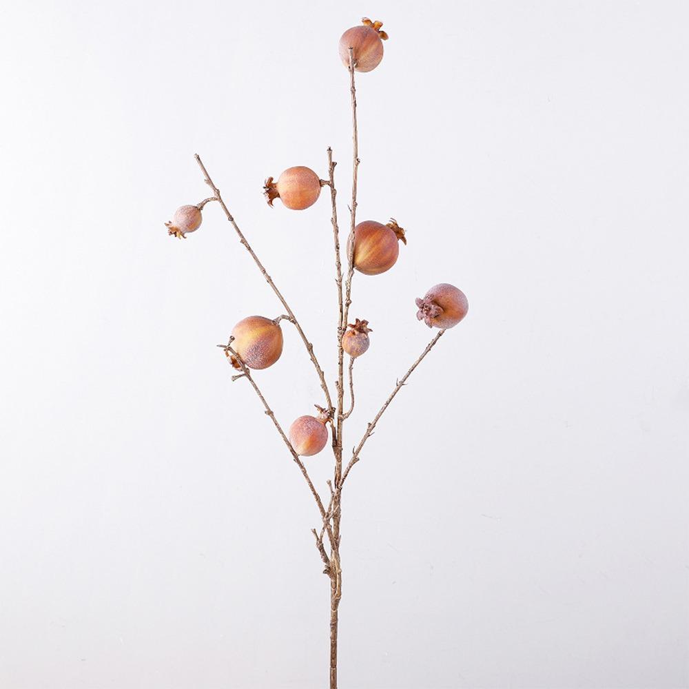 Realistic Artificial Pomegranate Branch 8 Fruit Fake Plants  Chinese New Year Decor жёлтый