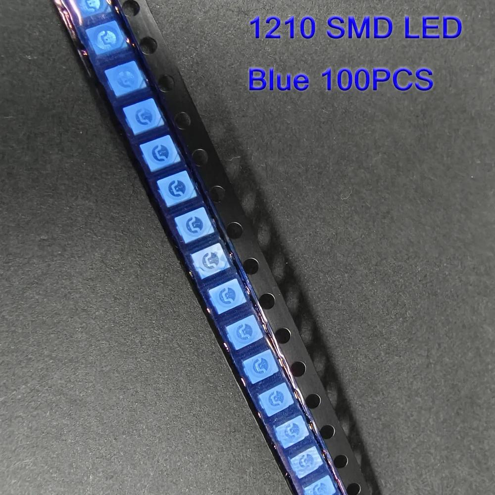 100PCS 1210 LED Ultra Bright SMD Light Emitting Diode Kit 5 Colors Miniature LED Blue Red White Yellow Green