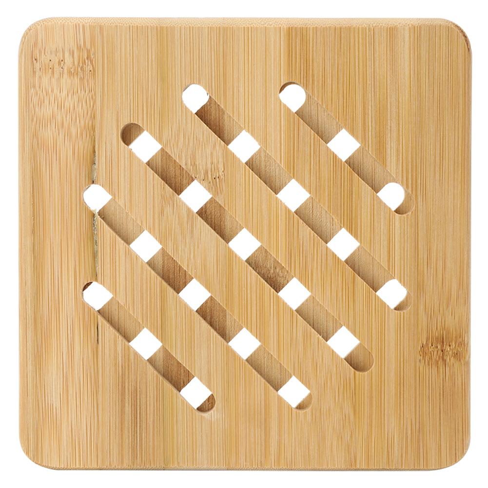 4Pcs Bamboo Table Mat Anti-Scald Non-Slip Bowl Cup Heat Insulation Pad for Home Kitchen Use( Shape )