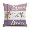 New Spring Purple Lavender Pillow Case Series Linen Print Living Room Sofa Decorative Cushion Pillow