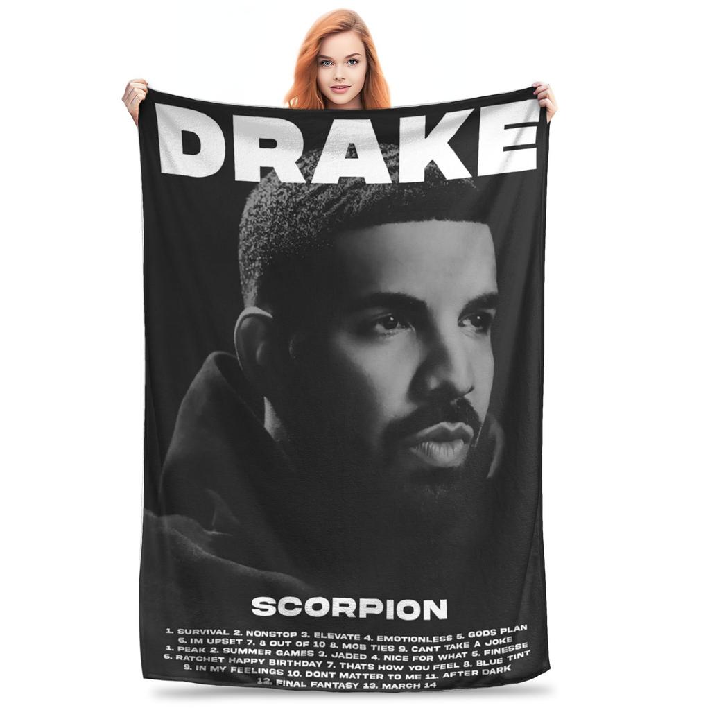 Flannel Throw Blanket Hip Hop Rapper Drake Take Care Album Warm Plush Blankets Soft Bedding for Bed Livingroom Home Travel Couch