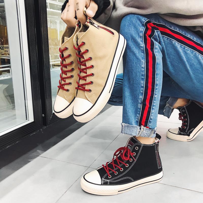 Afan Ting Men's Shoes New Zhongbang Canvas Shoes Men's Shoes Trendy Versatile High Top Student Shoes T802