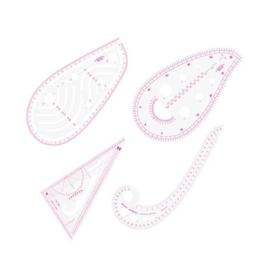 4 pezzi/set righello per cucito alla moda, righello metrico, classificazione del modello di curva, icona dipinta, modello di misurazione del righello