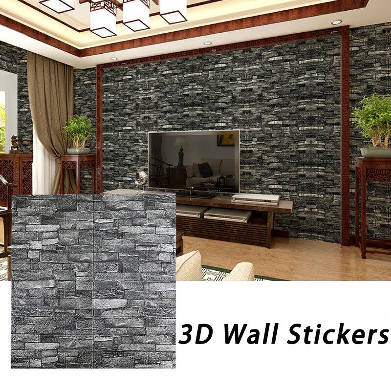 Retro color 35X38.5cm 3D self-adhesive wall sticker for living room wall decoration wallpaper
