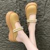 Outer wear 2025 spring and summer French bag head half slippers female new pearl fairy wind thick bottom Mary Jane cool slippers