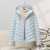 Down Jacket Women's Short White Duck Down Ribs Light Autumn and Winter New Foreign Style Hooded Thin Small Coat