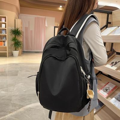 Casual Solid Color Large Capacity Schoolbag New Middle and High School Students Backpack Travel Backpack