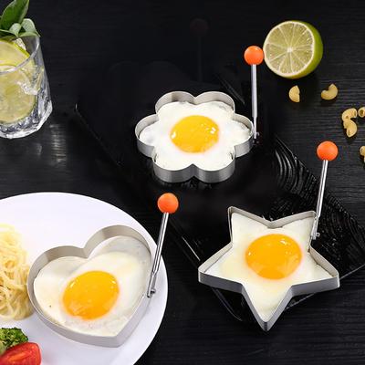 3-piece Set of Fried Egg Molds, Stainless Steel Toast Egg Molds