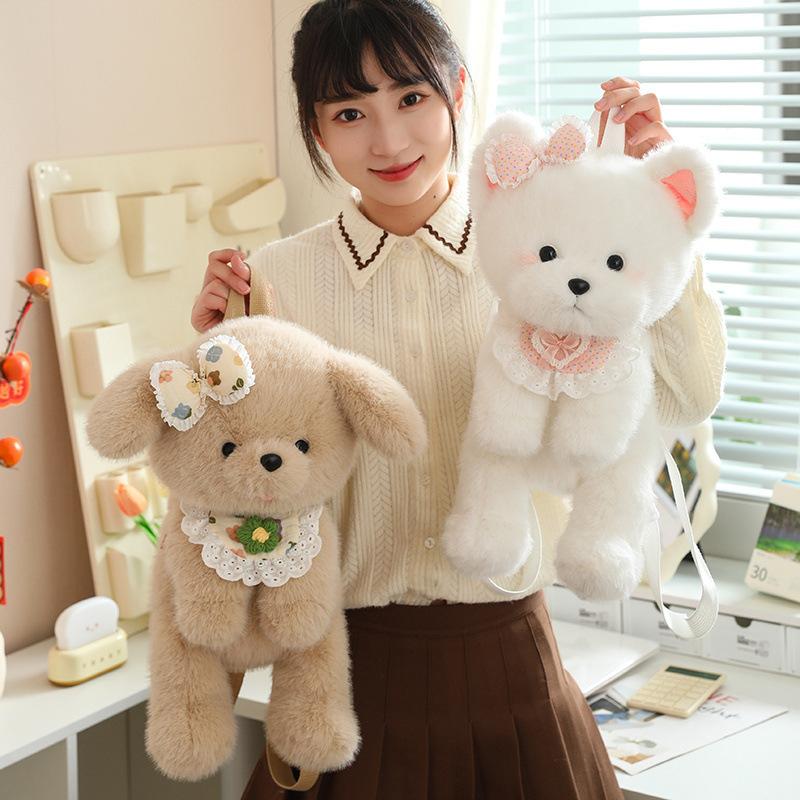 Celebrity Cute Pet Dog Plush Backpack Westie Dog Crossbody Bag Bichon Frise Labrador Shoulder Bag Girl Gifts
