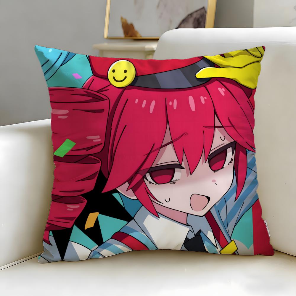 Popular Virtual Singer Kasane Teto Cushion Cover Soft & Easy-Wash Pillow Case – Versatile for Couch, Bed, Travel and Office