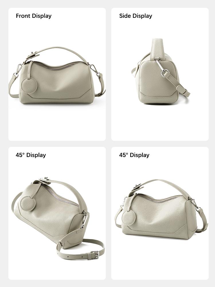 Women's Genuine Leather Shoulder Bag Tassel Boston Bag Trendy