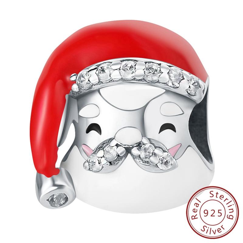 Real Copper Merry Christmas Charms Santa Claus Bead Fit Original Bangle Pendant Bracelet Diy Gift For Friend