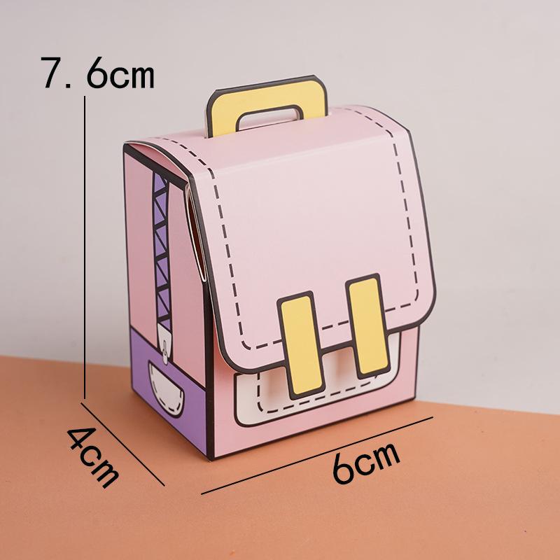 

Paper Cartoon School Bag Gift Box Candy Box Children S Day Birthday Gift Play House Doll House Small Carton