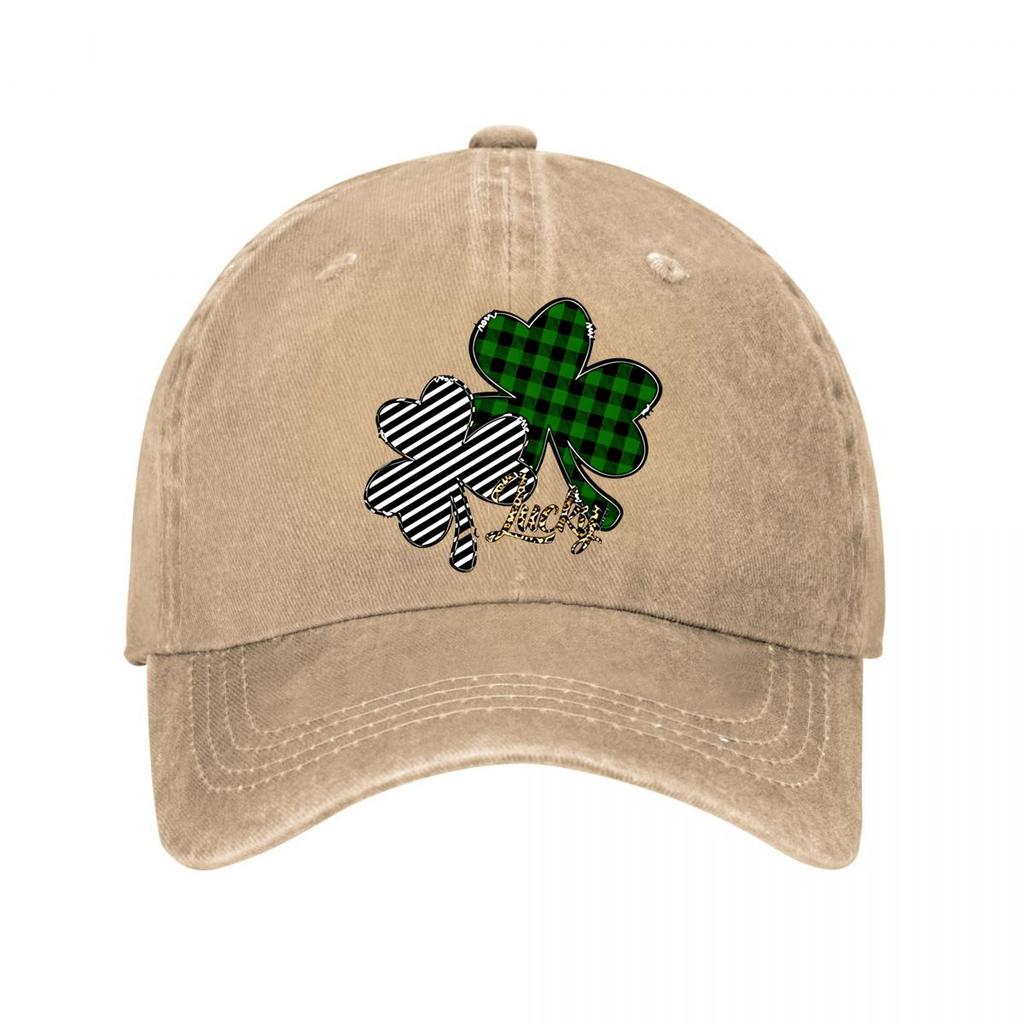 Plaid Shamrock Baseball Cap Washed Baseball Cap