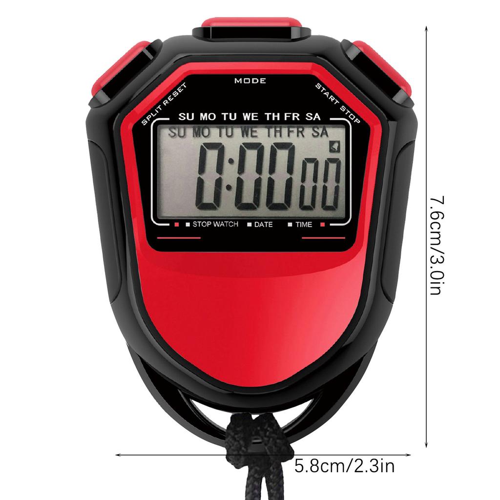 Waterproof Stopwatch Digital Handheld LCD Timer Chronograph Sports Counter with Strap for Swimming Running Football