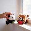 Panda Plush Toy With Magnetic Sucking Small Raccoon For Kids Gift And Collectors