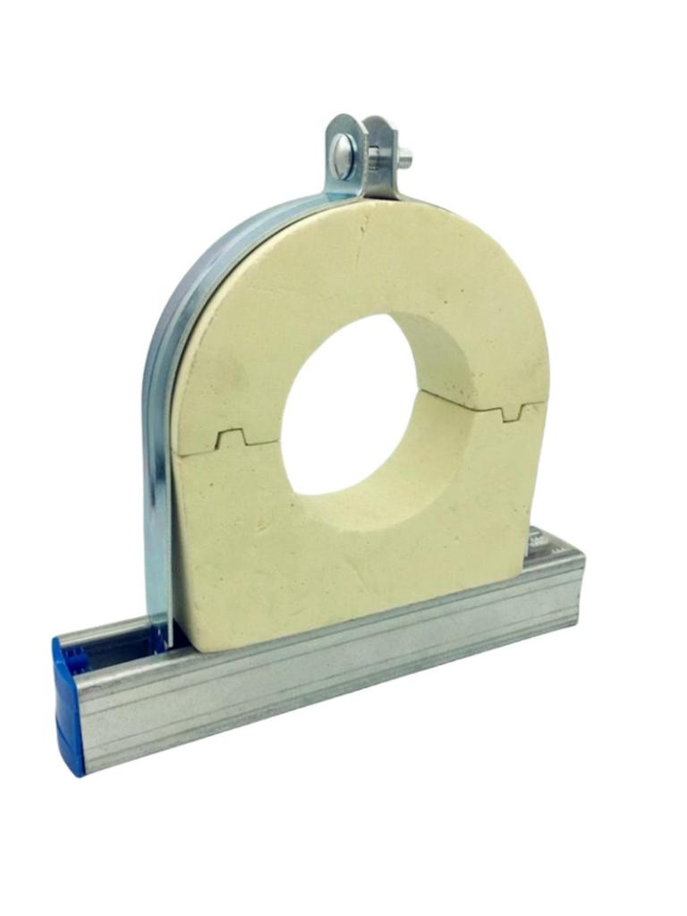 Braçadeira Amarela de Poliuretano para Tubo de Ar Condicionado com Isolamento de Cobre, Suporte Sísmico, Canal C e Fixador para Canal P.