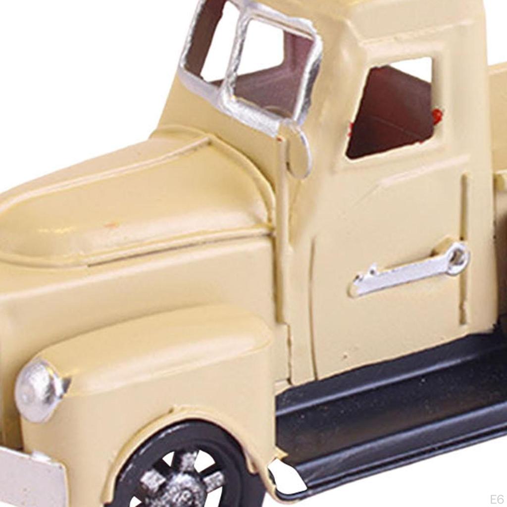 Christmas Farmhouse Truck Farm Metal Car Cute Collectible Tabletop Storage Pickup Model