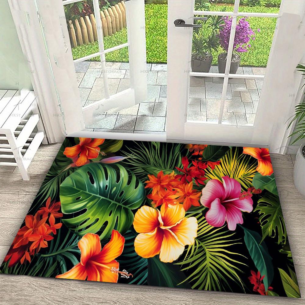 

Tropical Nature Door Mat With Vibrant Floral Bird Butterfly Patterns Soft NonSlip Mat For Home Entrance Patio Balcony 50x80cm