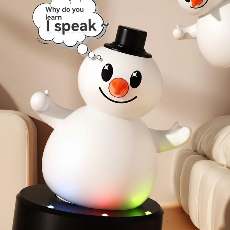 Christmas Snowman Doll Can Sing And Record To Learn To Talk Not Fall Down Silicone Snowman Desktop Ornaments Children's Gifts