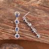 Natural Gemstone Sapphire Stud Earrings Women'S S925 Sterling Silver Colored Treasure Earrings And Ear Jewelry
