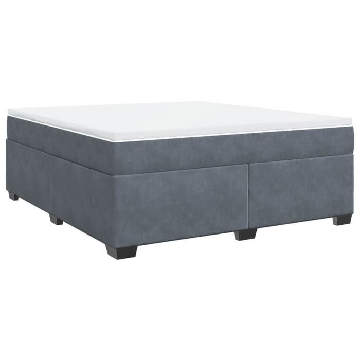 Maison Exclusive - Sommier à lattes de lit et matelas Gris foncé 180x200cm Velours