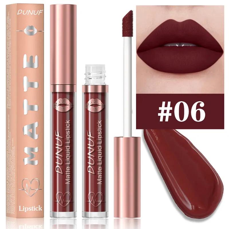 18 Color Waterproof Lip Gloss Nude Apricot Matte Liquid Lipstick Transparent Lip Oil Sexy Rose Red Velvet Matte Lipstick Make Up