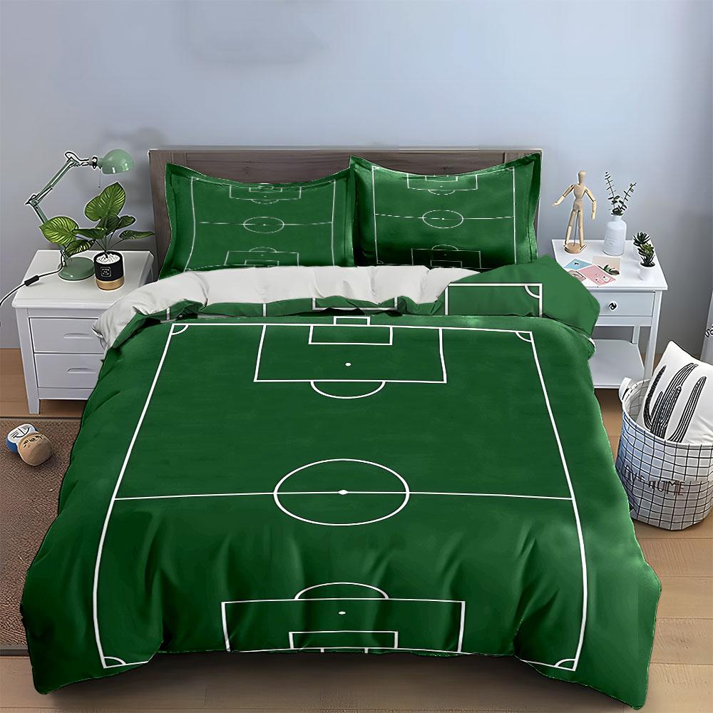 Soccer Field Bedding Set Bedding Duvet Cover Set Duvet Cover Pillowcases (1 * Duvet Cover 2 * Pillowcases, Without Duvet Insert)