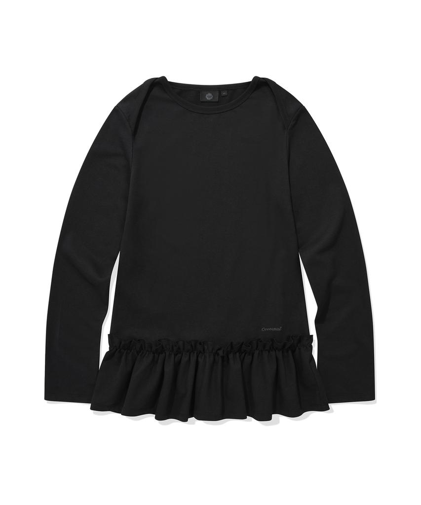 COVERNAT WOMAN Shirred Layered Jersey Dress Black