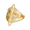Vintage Hollow Witches Knot Rings Simple Wide Statement Ring Witchcraft Jewelry