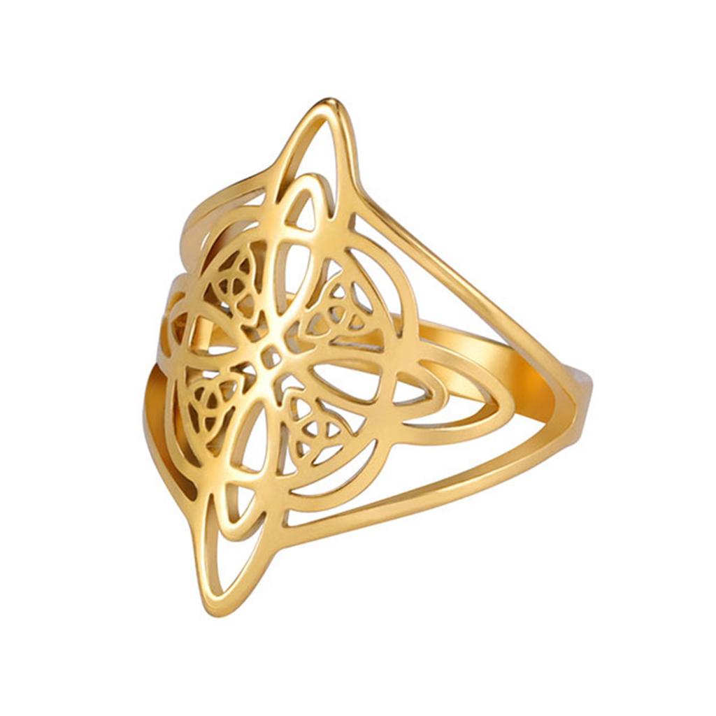 Vintage Hollow Witches Knot Rings Simple Wide Statement Ring Witchcraft Jewelry