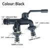 Dual Outlet Brass Garden Hose Faucet Black Washing Machine Bibcocks Anti-Freeze Bibcocks  Garden