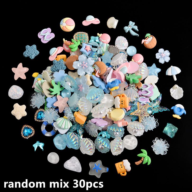 10/20/30/50pcs Random Mix Ocean Charms For Junk Cases Starfish Shell Fish Pendant Jewelry Making Charm Bulk DIY Phone Case Shoes