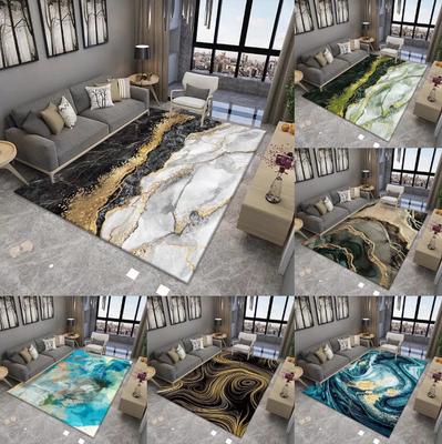 Ink Painting Carpet Marble Anti Slip Carpet Abstract Flow Black and White Gradient Texture Modern Living Room and Bedroom Carpet