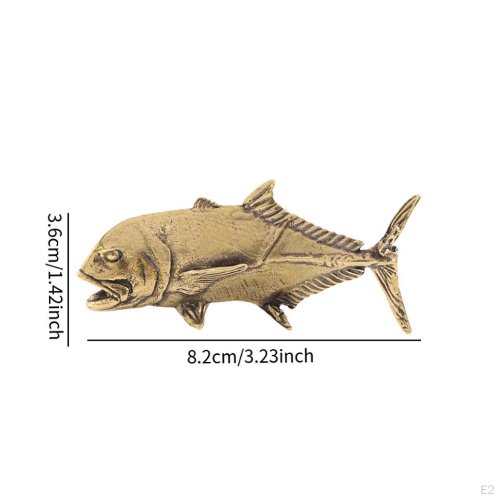 Brass Statue Sea Animal Sculpture Lifelike Portable Miniature Figurine Desktop Ornament for Tearoom