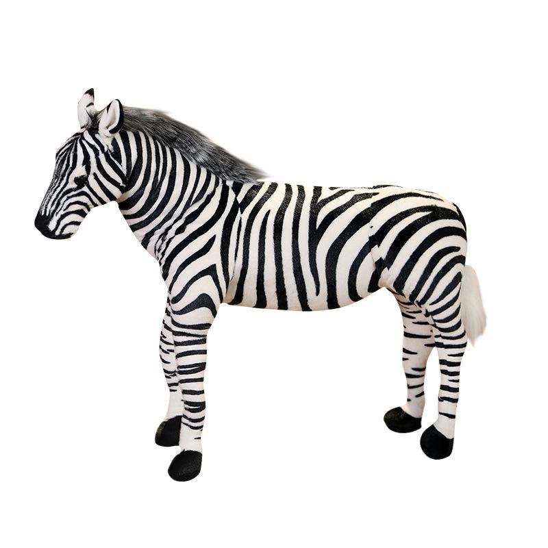 Simulation Zebra Doll Plush Toy Zoo Foal Doll Children Soothing Doll Shooting Props