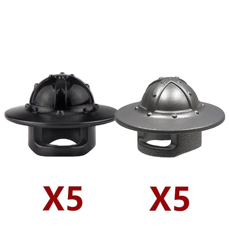 MOC Baustein Mittelalter Ritter Römischer Soldat Zubehör Helm Kopfbedeckung Flammenfeder Schwarzer Adler Schild König Umhang Ziegelstein Spielzeug