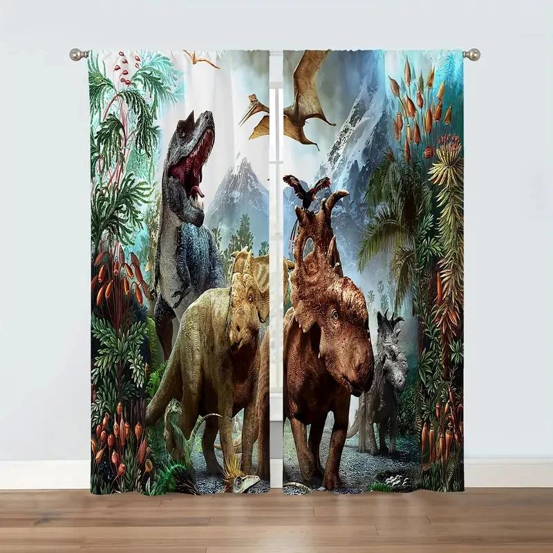 

Шторы с принтом слона, льва и жирафа для гостиной, столовой, спальни, роскошные оконные шторы для детей, кабинета, балкона, зоопарка животных 50Wx60H(CM)x1Piece&Grommet Top